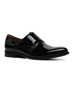 Double Monk Shoe - Black Patent Leather