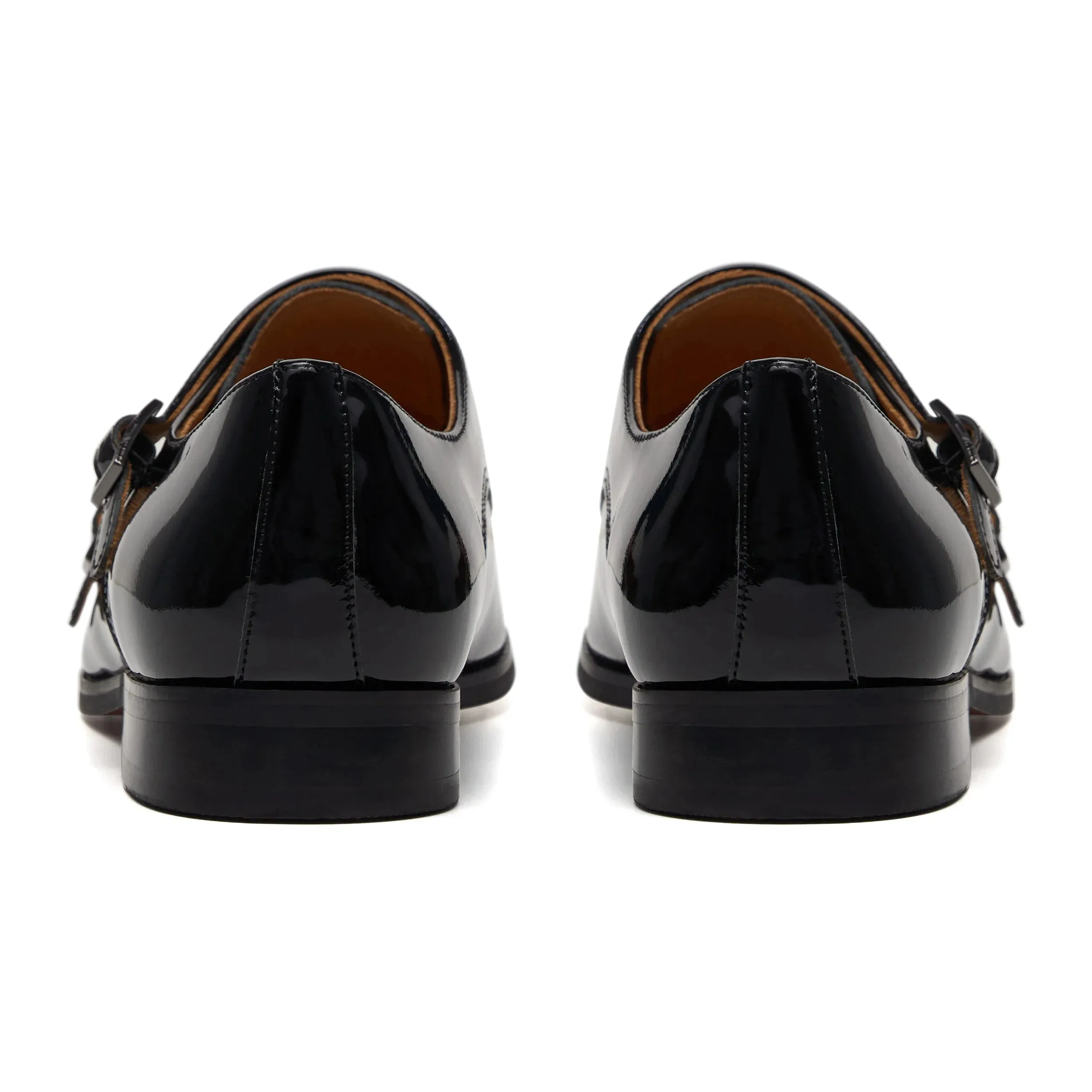 Double Monk Shoe - Black Patent Leather