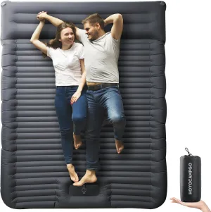 Double Sleeping Pad, Self Inflating 2 Person Camping Mat Extra Thick Ultralight Inflatable Camping Pad with Pillow Built-in Foot Pump for Camping Hiking Backpacking Tent Traveling