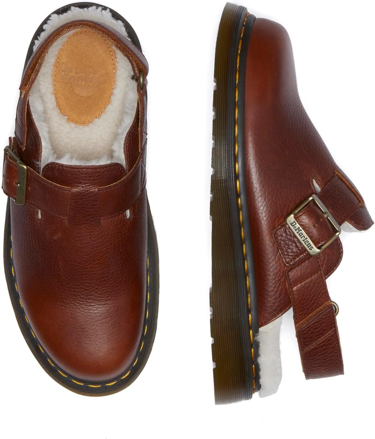 Dr. Martens Men's Jorge Ii Faux Fur Lined Leather Slingback Mules