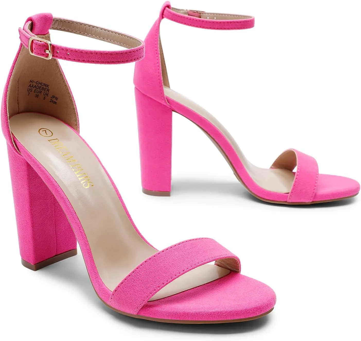 DREAM PAIRS Women's Hi-Chunk High Heel Pump Sandals