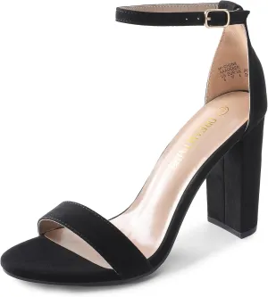 DREAM PAIRS Women's Hi-Chunk High Heel Pump Sandals