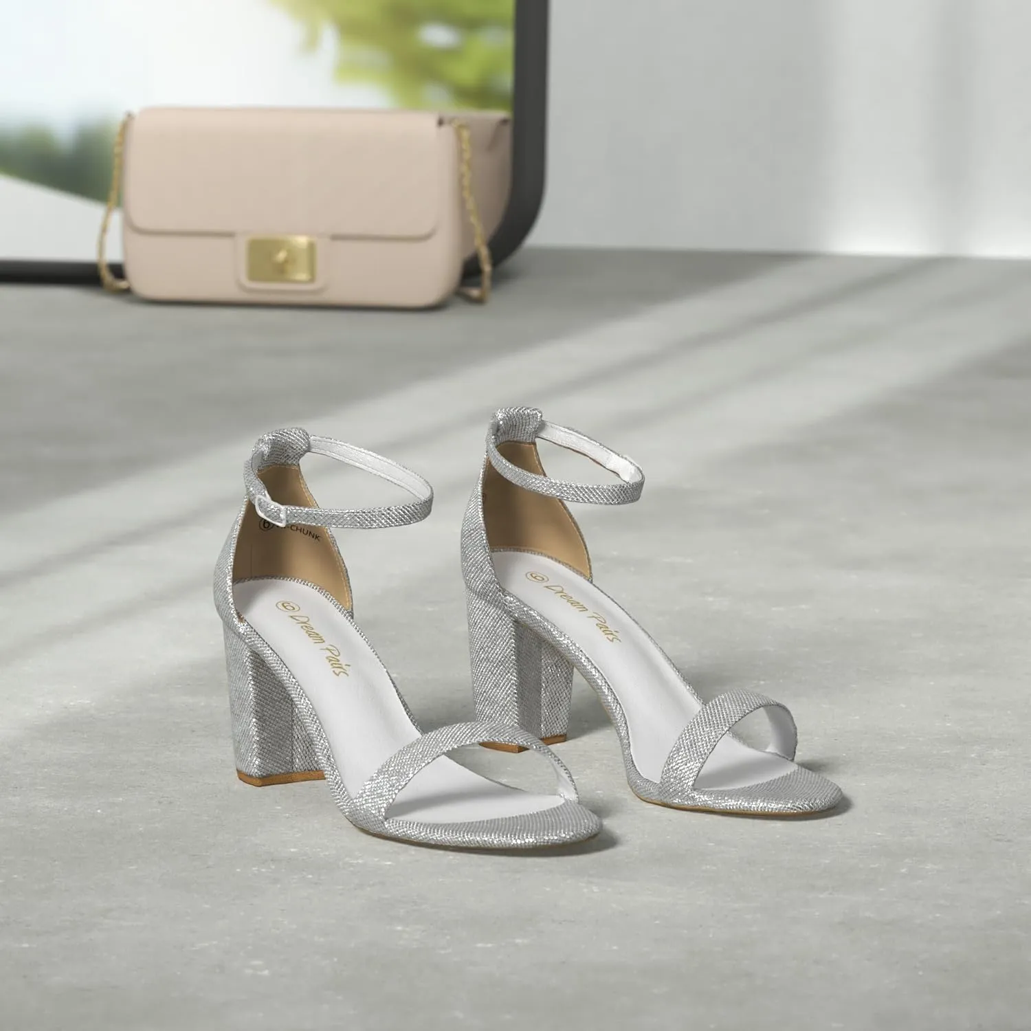 DREAM PAIRS Women's Hi-Chunk High Heel Pump Sandals