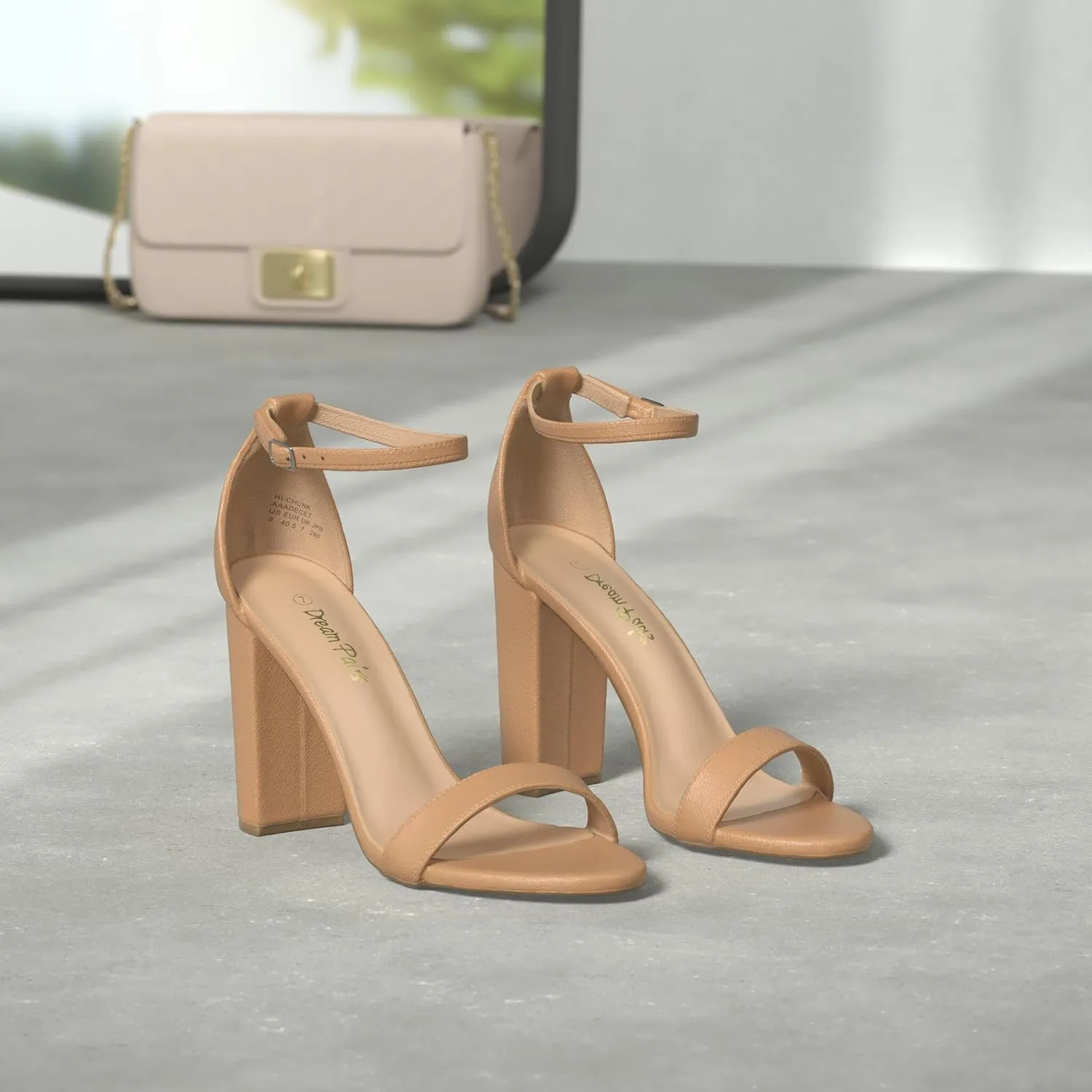 DREAM PAIRS Women's Hi-Chunk High Heel Pump Sandals