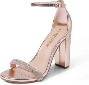 DREAM PAIRS Women's Hi-Chunk High Heel Pump Sandals