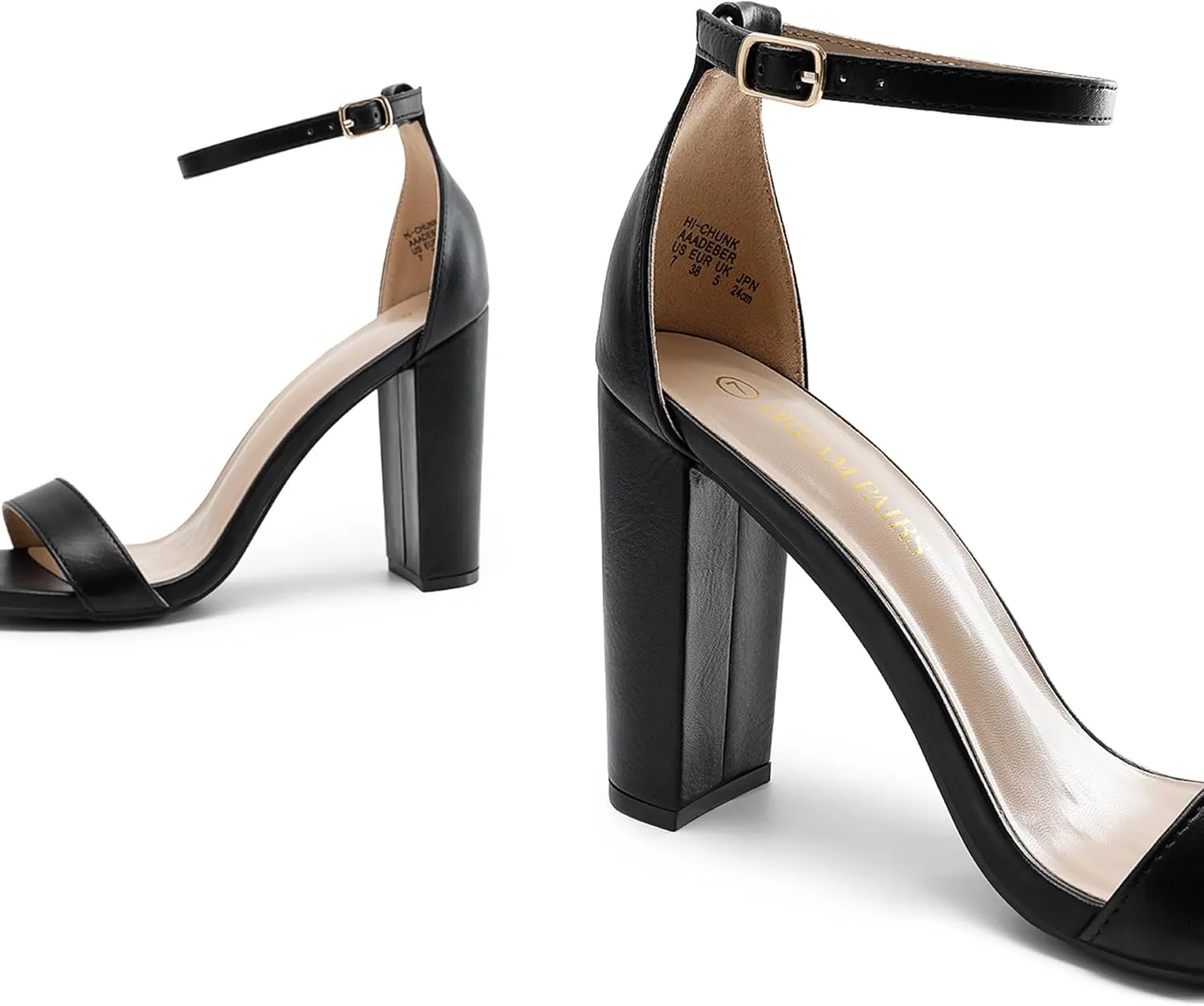 DREAM PAIRS Women's Hi-Chunk High Heel Pump Sandals