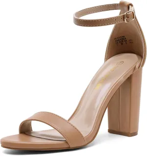 DREAM PAIRS Women's Hi-Chunk High Heel Pump Sandals