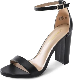 DREAM PAIRS Women's Hi-Chunk High Heel Pump Sandals