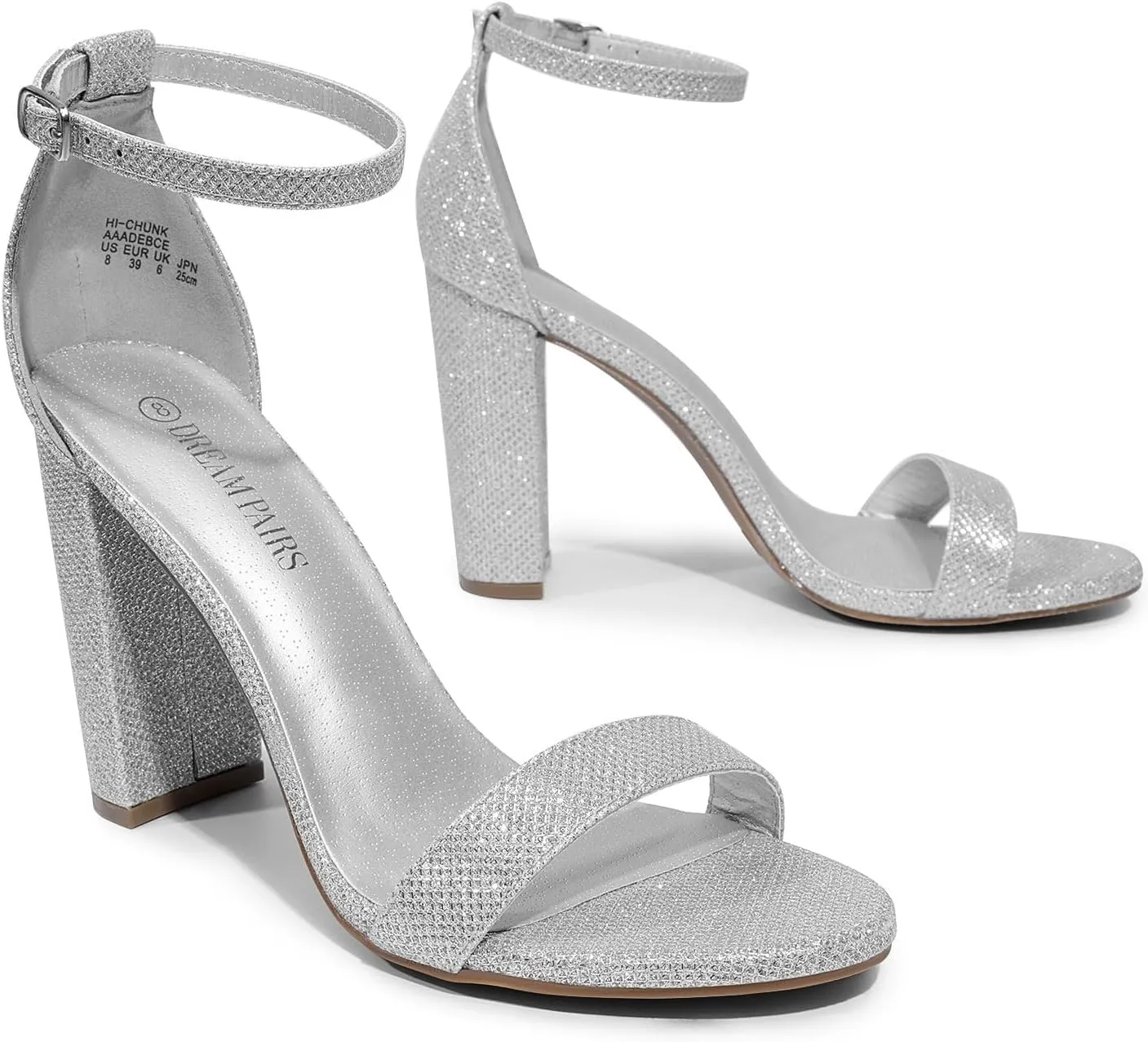 DREAM PAIRS Women's Hi-Chunk High Heel Pump Sandals