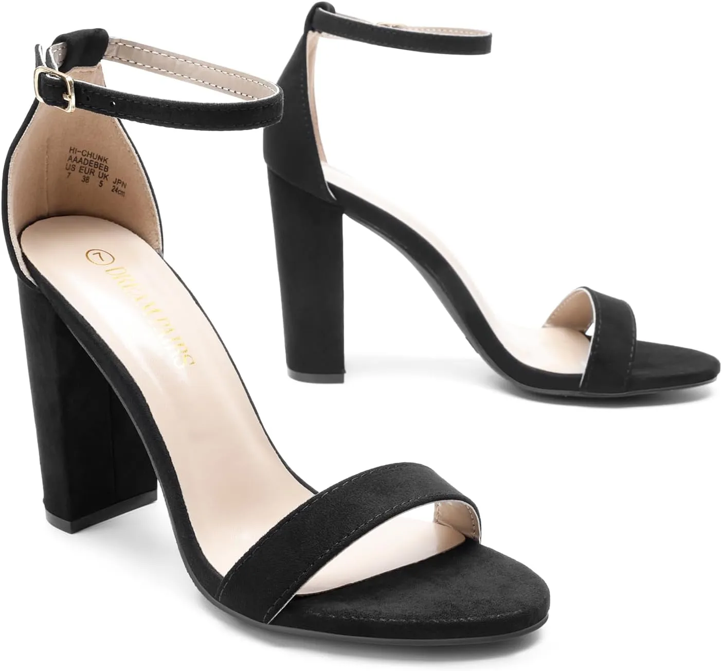 DREAM PAIRS Women's Hi-Chunk High Heel Pump Sandals