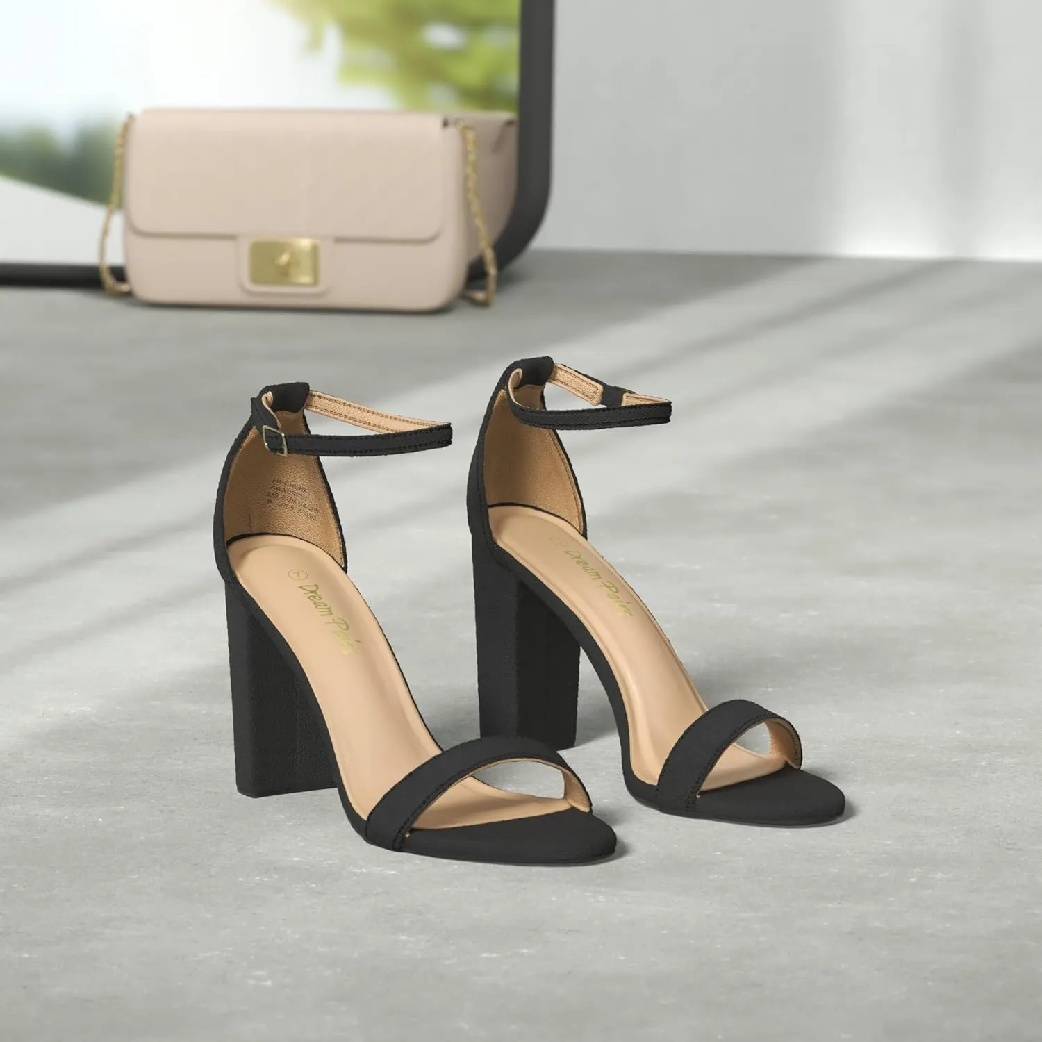 DREAM PAIRS Women's Hi-Chunk High Heel Pump Sandals
