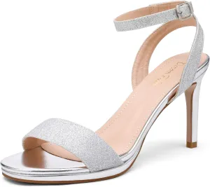 DREAM PAIRS Women's High Stiletto Open Toe Ankle Strap Heels Dress Pump Heel Sandals
