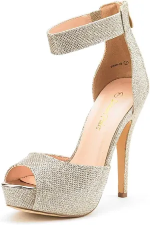 DREAM PAIRS Women's Swan-05 High Heel Platform Dress Pump Shoes