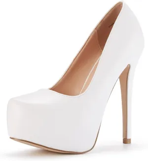 DREAM PAIRS Women's Swan-30 High Heel Platform Dress Pump Shoes