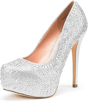DREAM PAIRS Women's Swan-30 High Heel Platform Dress Pump Shoes
