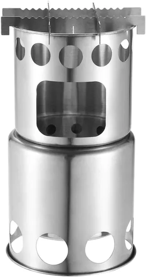 Durable Camping Stove Folding Fuel Camp Stove Titanium Wood Burning Stove Backpacking Stove Outdoor Camping Stove (Color : Silver, Size : One size) (Color : Silver, Size : One Size) (Silver One Size)