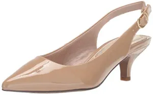 Easy Street Women's Faye Pump, Nude Patent, 7.5