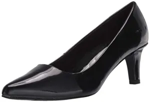 Easy Street Women's Pointe Pump, Black Patent, 8.5 Wide