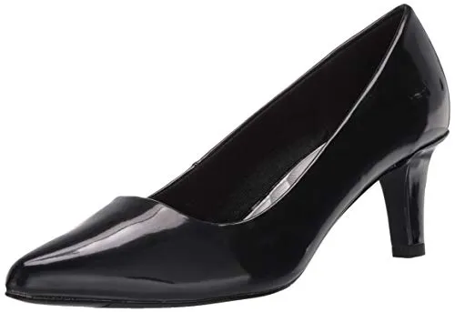 Easy Street Women's Pointe Pump, Black Patent, 8.5 Wide