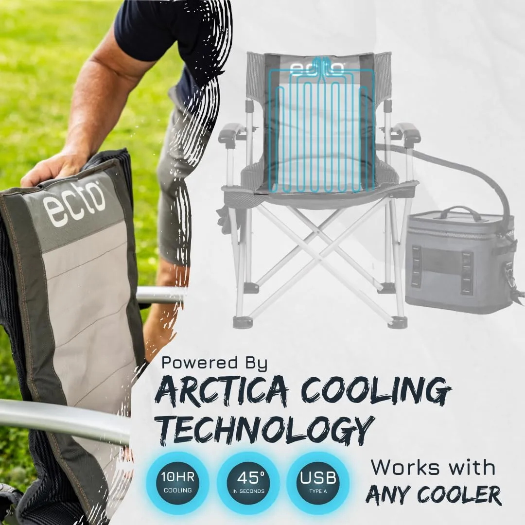Ecto TOPR Long Cooling Cushion, Cools Down 45 Degrees up to 10 Hours, Battery Powered for Chair, Bleacher, Car Seat, Camping, Golf Cart, Indoor or Outdoor (Excludes Battery)