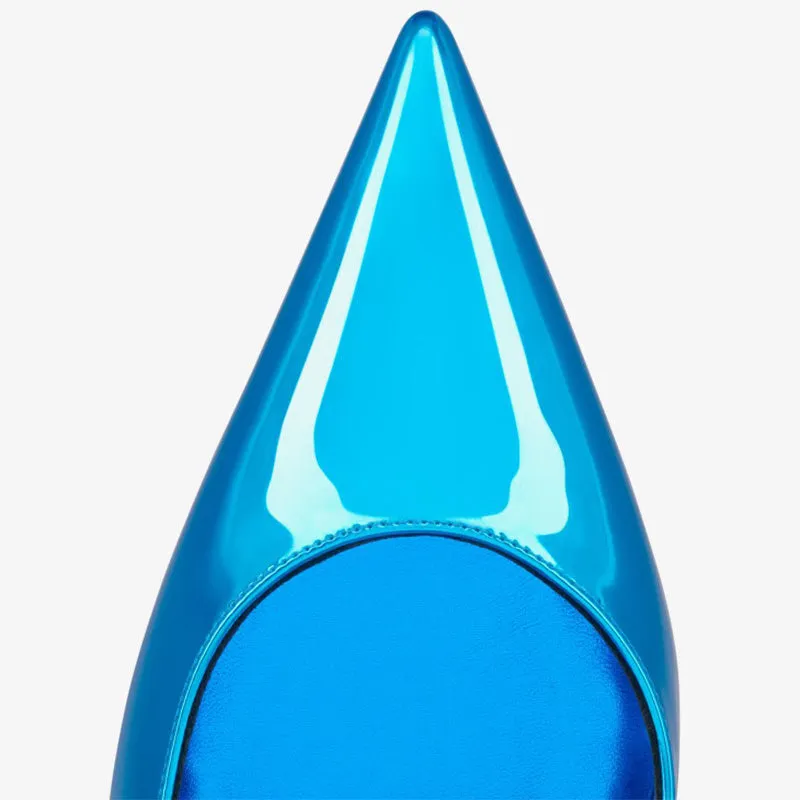 Electric Blue patent Stiletto Pumps