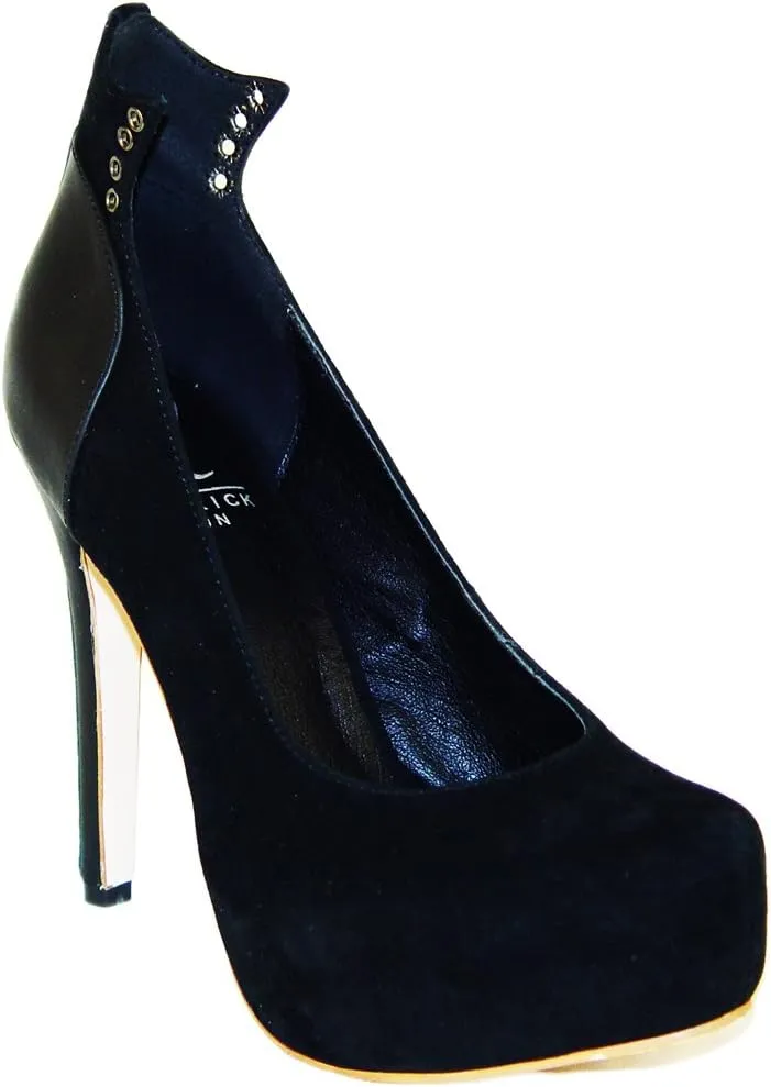 Elisha Black Suede High Heel Pump