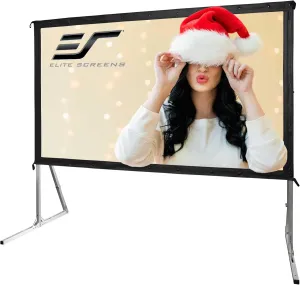 Elite Screens Yard Master 2, 120 inch Outdoor Projector Screen with Stand 16:9, 8K 4K Ultra HD 3D Fast Folding Portable Movie Theater Cinema 120" Indoor Foldable Easy Snap Projection Screen, OMS120H2