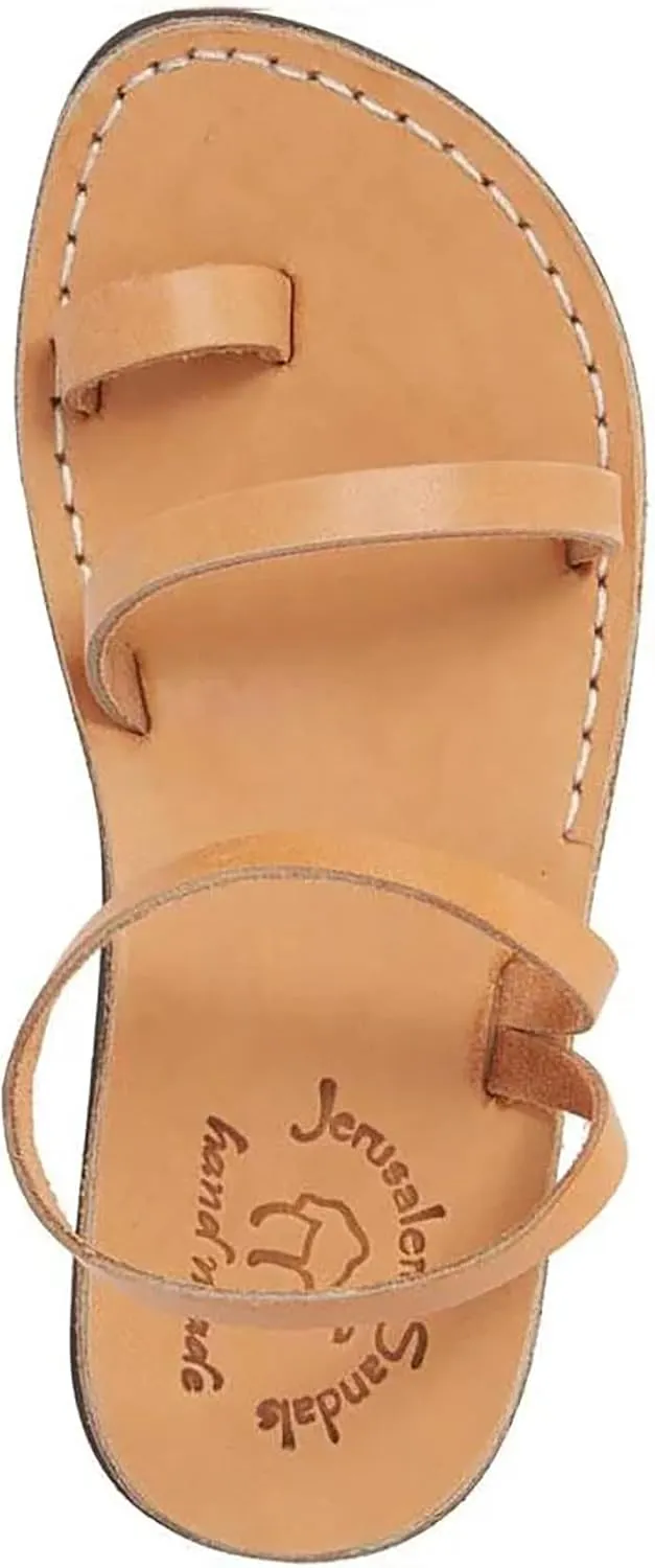 Ella - Leather Ankle Strap Flat Sandal - Womens Sandals