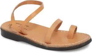 Ella - Leather Ankle Strap Flat Sandal - Womens Sandals