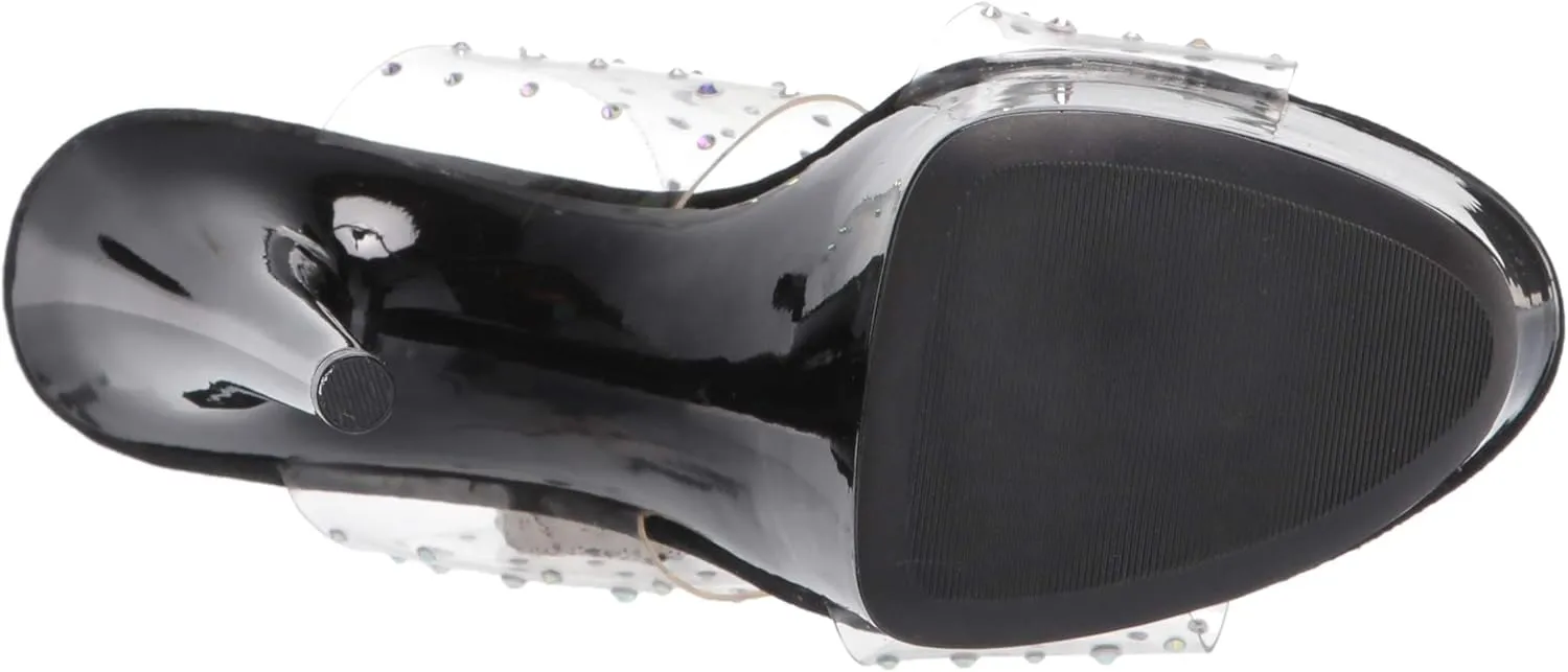 Ellie Shoes Women's 6" Heel Clear Mule Sandal. Heeled
