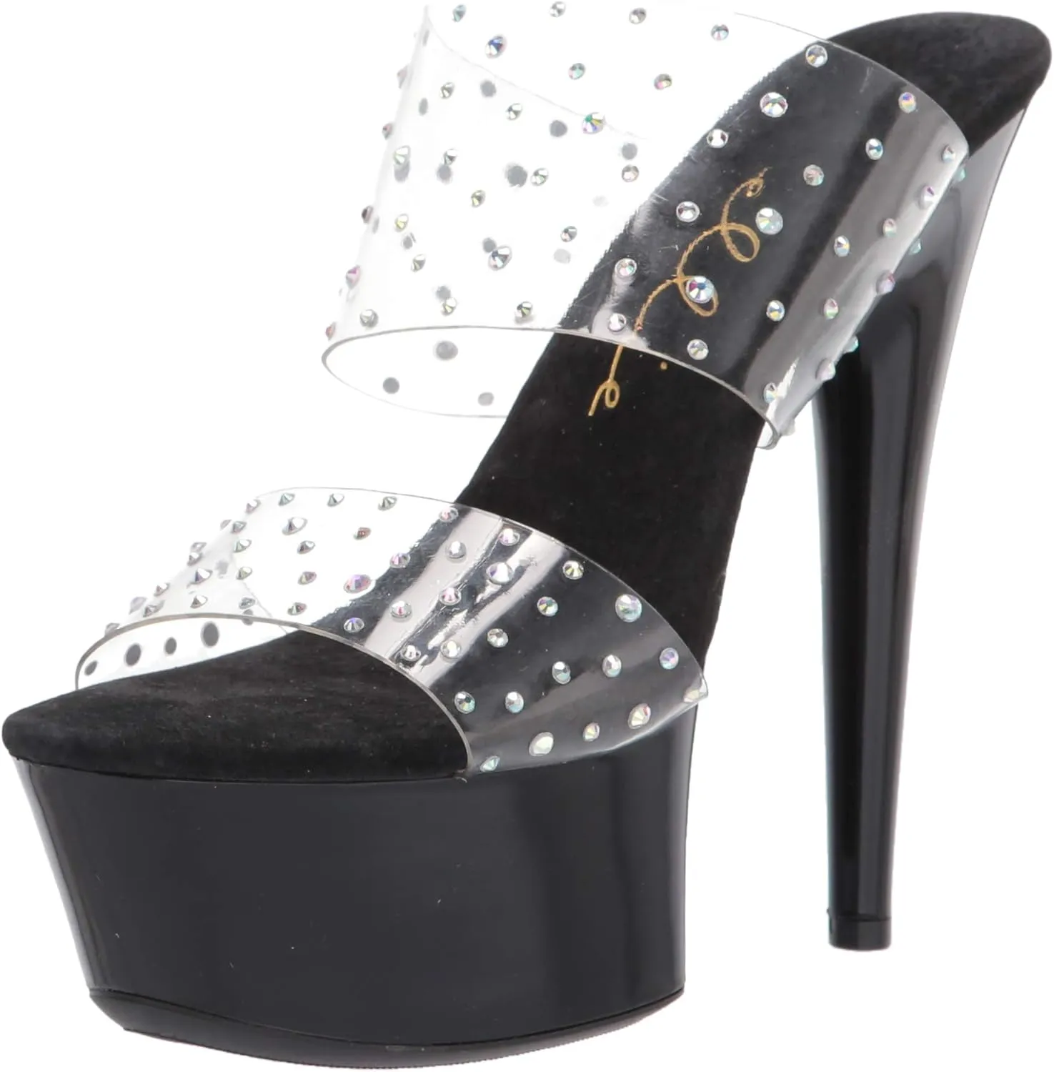 Ellie Shoes Women's 6" Heel Clear Mule Sandal. Heeled