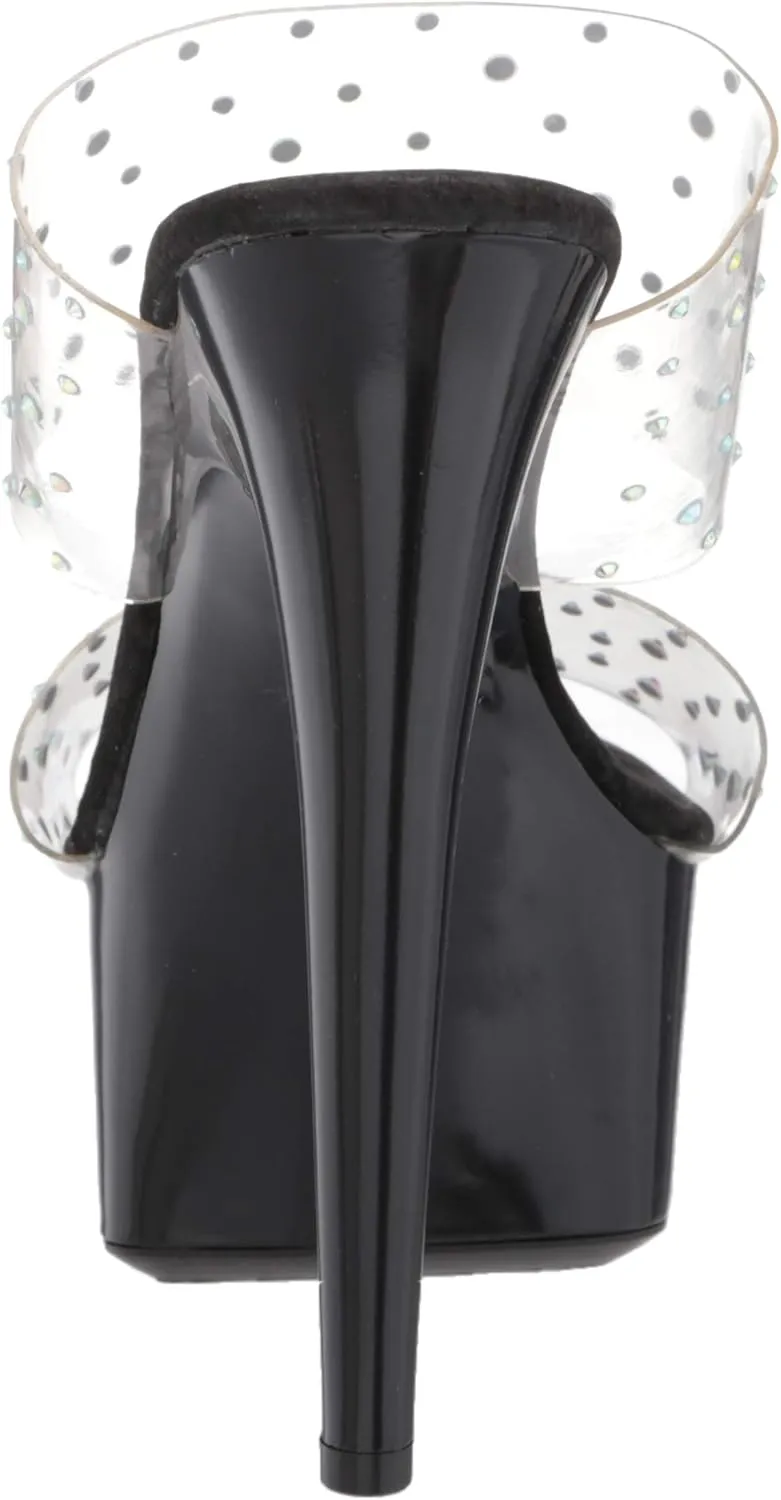 Ellie Shoes Women's 6" Heel Clear Mule Sandal. Heeled