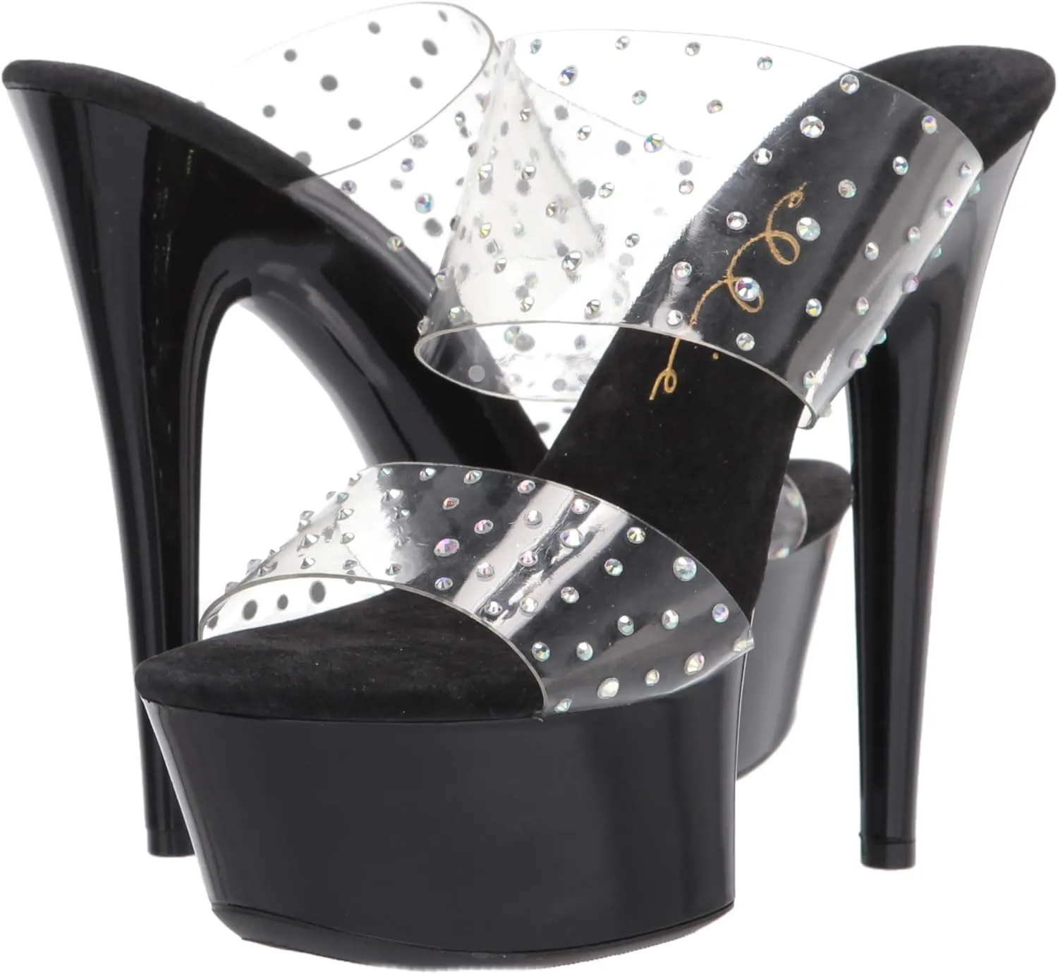 Ellie Shoes Women's 6" Heel Clear Mule Sandal. Heeled