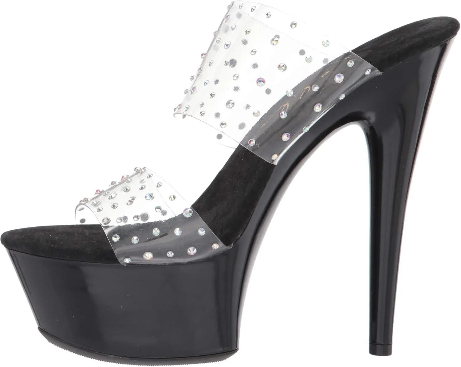 Ellie Shoes Women's 6" Heel Clear Mule Sandal. Heeled