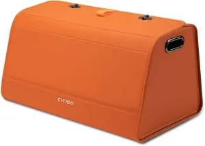 Ergocar Car Trunk Organizer, PU Leather Car Boot Organiser Collapsible, 180° Opening, Multi-Compartment Car Trunk Organizer Box, Car Boot Tidy, Non Slip Bottom, Essential Car Accessories