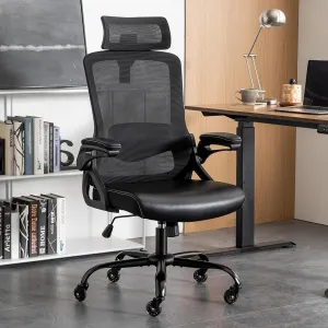 Ergonomic Office Chair, Desk Chair with Adjustable Lumbar Support, High Back Mesh Chair with Blade Wheels, Executive Chair for Home Office