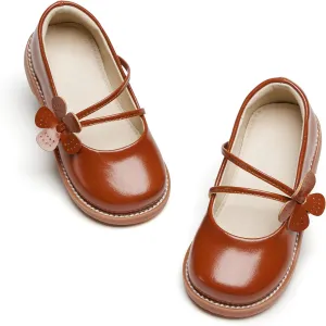 ESTINE Toddler Kids Bow School Uniform Oxford-Little Girls Flower Dress Party Shoes