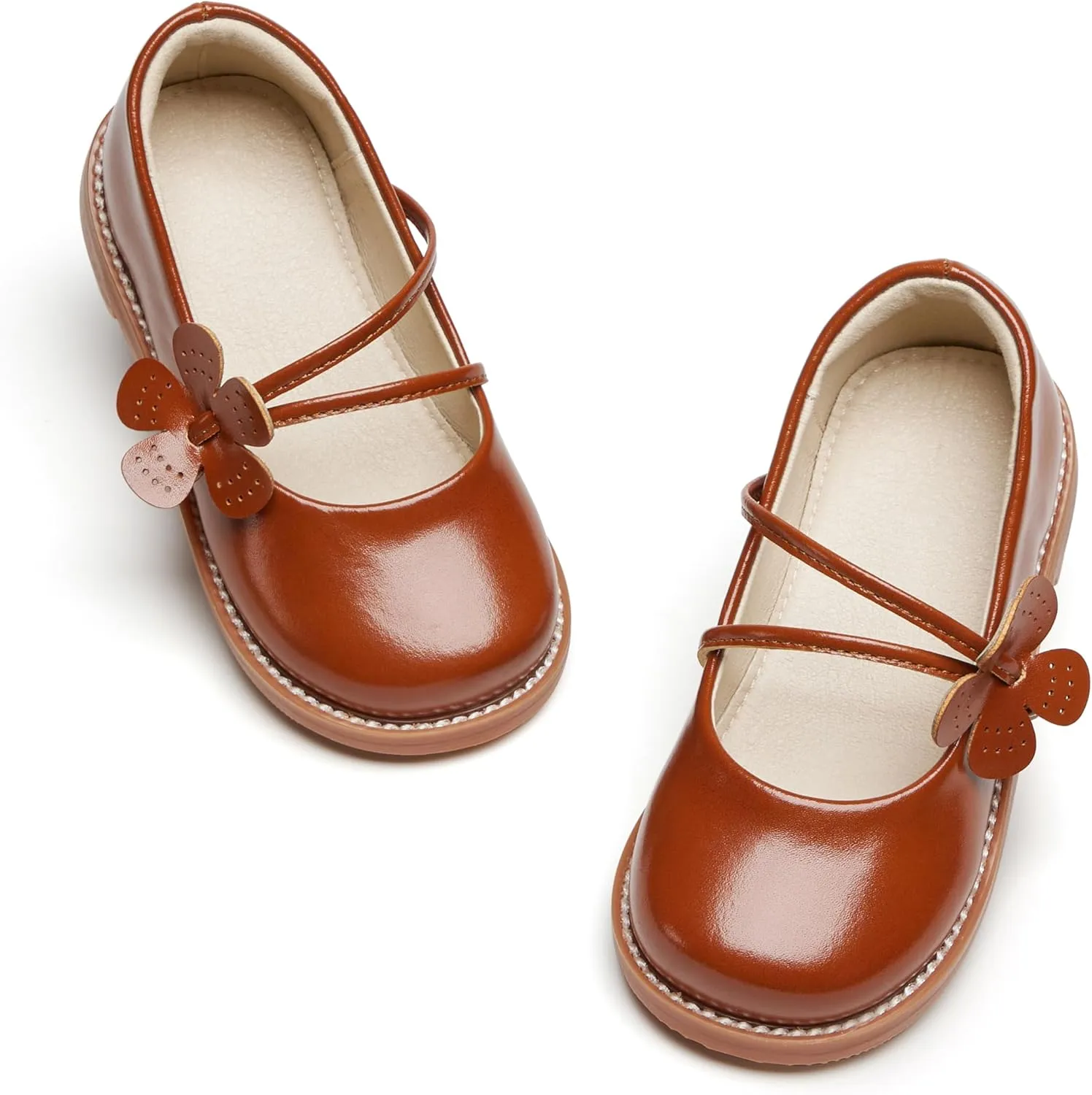 ESTINE Toddler Kids Bow School Uniform Oxford-Little Girls Flower Dress Party Shoes