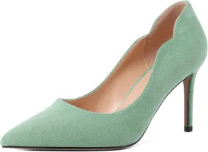 Esvowido Women's High Heel Pumps Heeled Pointed Toe Classic Stiletto Heels Slip on Sexy Evening Party Dress Shoes 3.4 Inch