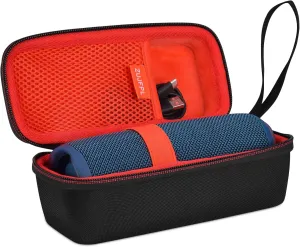 EVA Hard Case Compatible with JBL Flip 6 Waterproof Portable Bluetooth Speaker, Case fits JBL Flip 4 & 5 - Premium Travel Protective Carrying Storage Bag - Fits USB Cable and Charge (Red)