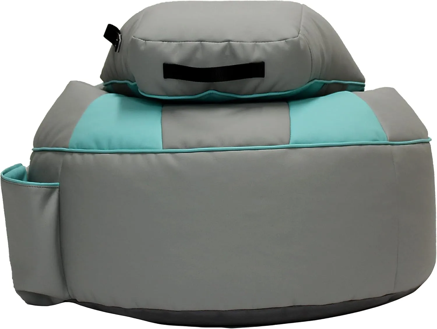 Factory Direct Partners 13928-305 SoftScape Floor Gaming Bean Bag Chair for Kids & Young Teens, Filled with Shape-Retaining Foam Beads - Gray/Turquoise