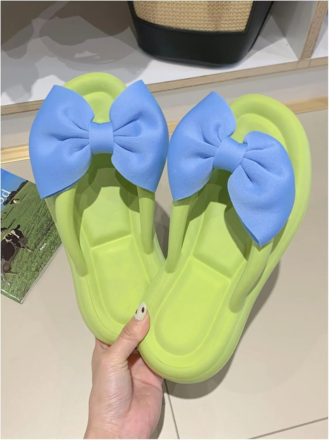 Fairy Bow Flip Flop Summer Beach Sandal Slippers for Womens Girls Women's Flip Flop Sandal Aesthetics Slippers