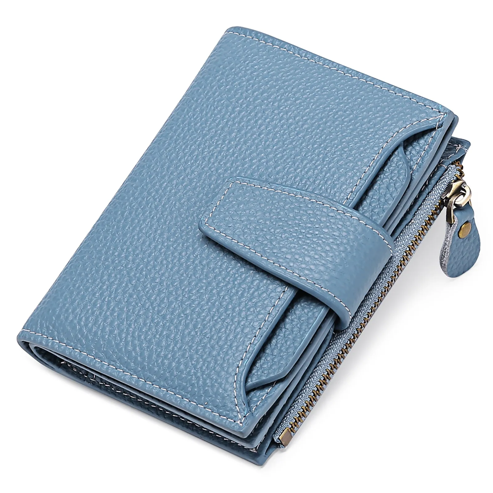 FALAN MULE Small Wallet for Women Genuine Leather Bifold Purse RFID Blocking Card Holder