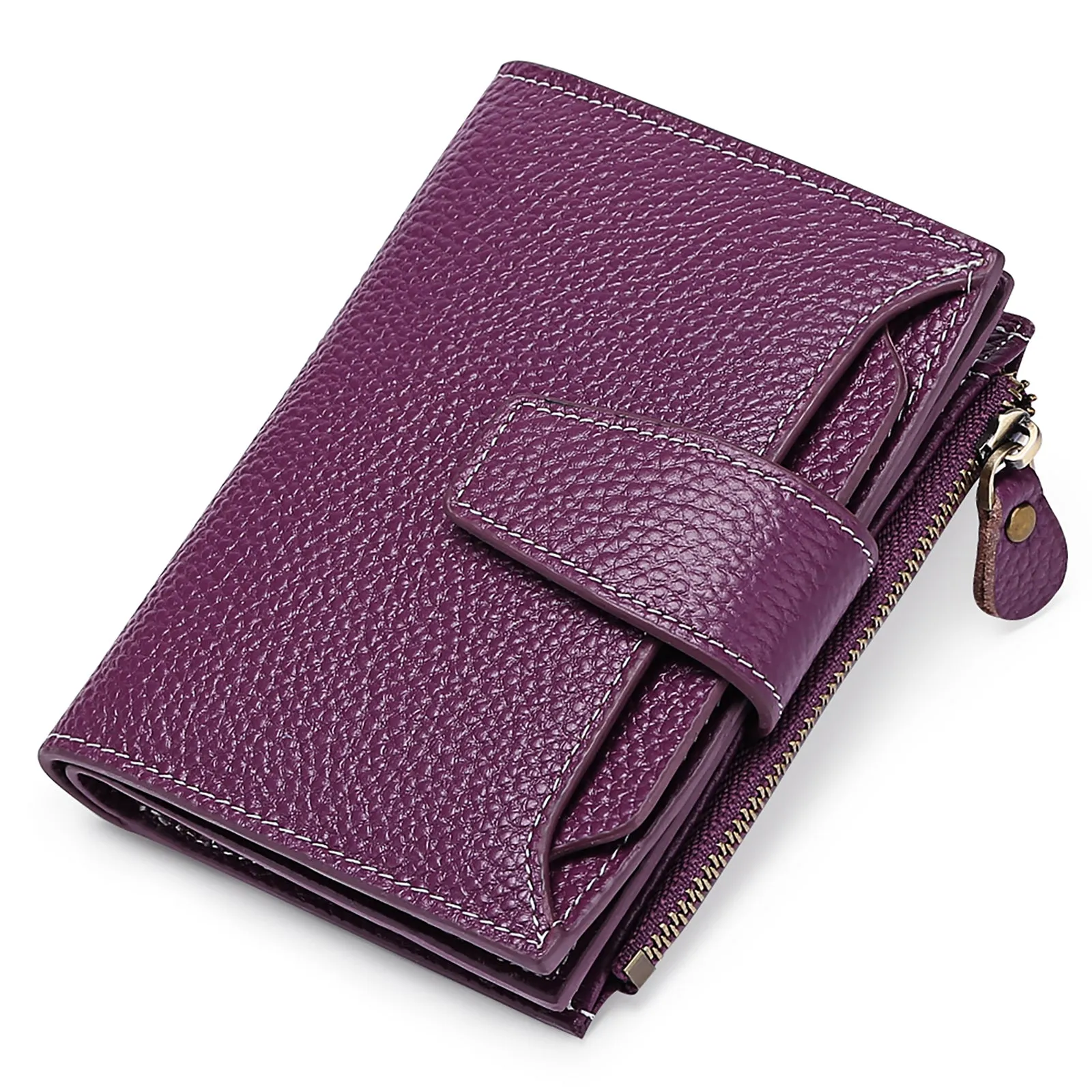FALAN MULE Small Wallet for Women Genuine Leather Bifold Purse RFID Blocking Card Holder