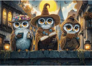 Fantasy Animal Jigsaw Puzzle,1000 Piece Puzzles for Adults,Magic Owl Jigsaw Puzzles 1000 Pieces,Challenging Family Puzzle Castle Puzzle Toy for Adults (27.5"x19.6"), 1:1 Poster