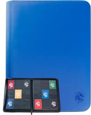 FANTASY CLUB | 9-Pocket Trading Card Binder – Elevate Your Collection with a Premium Blue PU Leather Album Featuring Diamond Texture & Zipper Closure | Holds 360 Standard Size Cards | Acid & PVC Free
