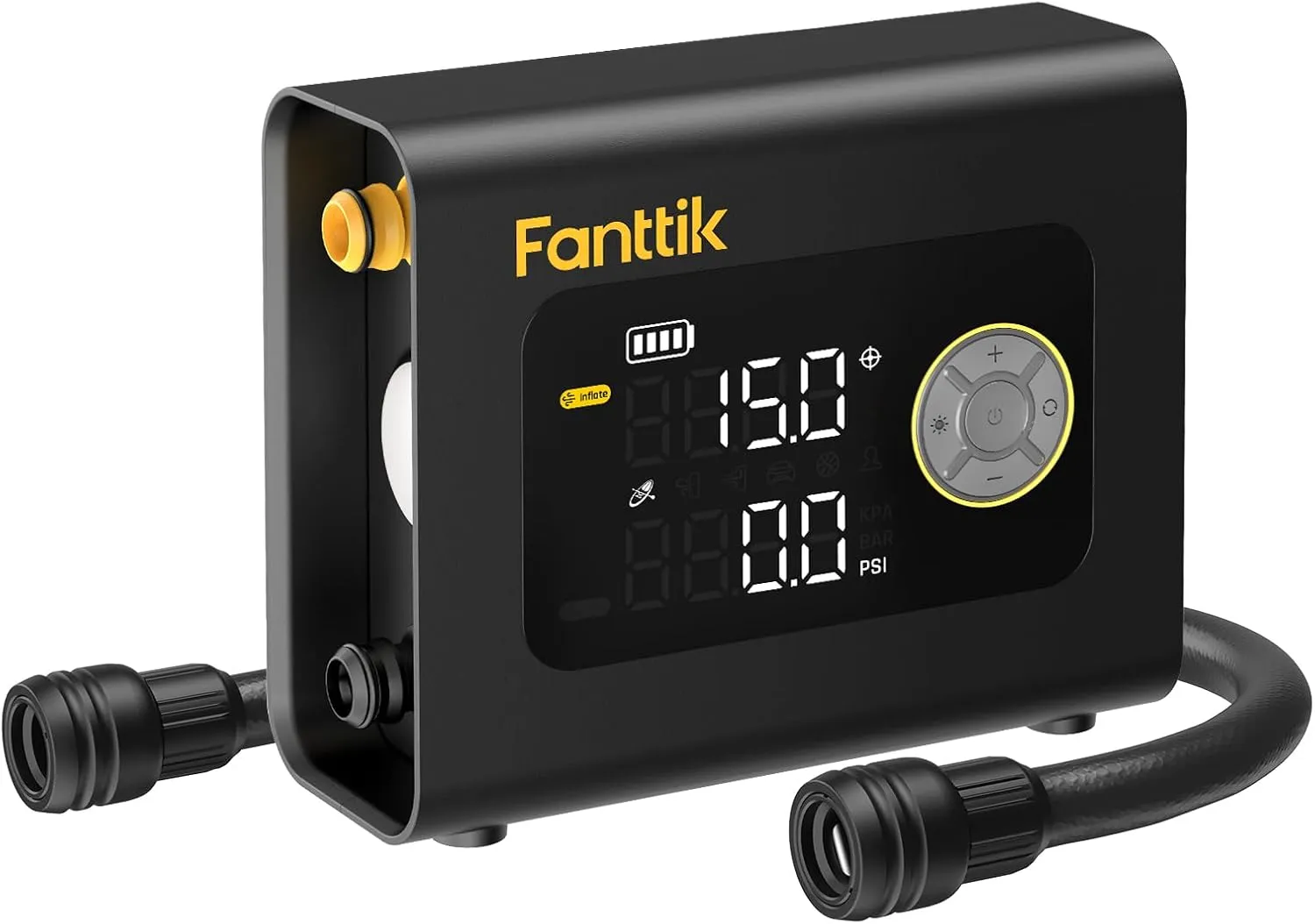 Fanttik X9 Cross 4X Portable Tire Inflator, Paddle Board Pump | Max 75PSI with Auto-Off, Deflation | Air Pump with Light and Power Bank | Fastlink™ for SUP, Car, Motorcycle, Board, Kayak, Tent etc.