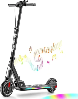FanttikRide T9 Apex Electric Scooter for Kids 4.3-5.6 ft, 200 W Motor, LED Colorful Lights with Bluetooth Music Speaker, 7/10/12 MPH Digital Display, Adjustable Height, Foldable, Up to 40 mins