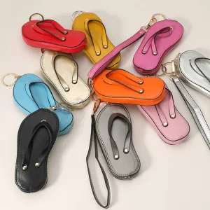 Faux Leather Flip-Flop Bag Charm