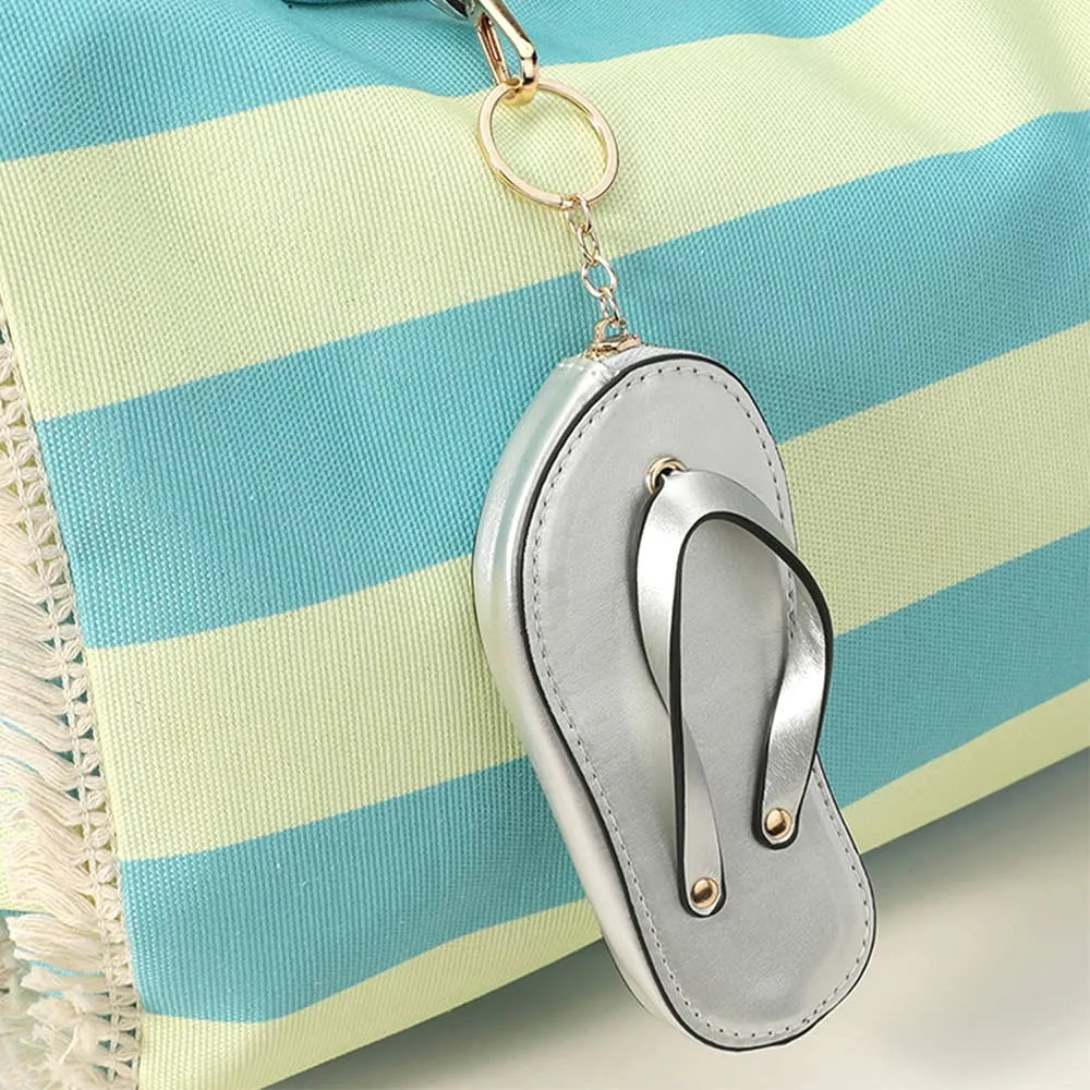 Faux Leather Flip-Flop Bag Charm